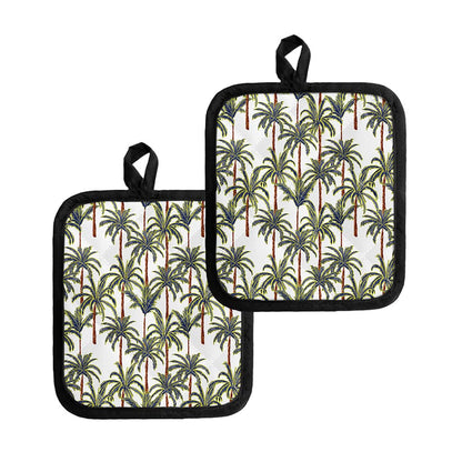 Vintage Palm Tree Beach Pattern Print Pot Holders