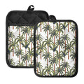 Vintage Palm Tree Beach Pattern Print Pot Holders With Pocket