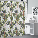 Vintage Palm Tree Beach Pattern Print Premium Shower Curtain