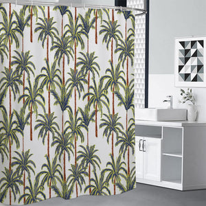 Vintage Palm Tree Beach Pattern Print Premium Shower Curtain