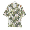 Vintage Palm Tree Beach Pattern Print Rayon Hawaiian Shirt