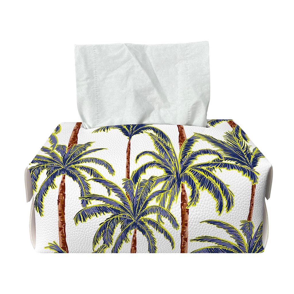 Vintage Palm Tree Beach Pattern Print Rectangle Tissue Box Cover