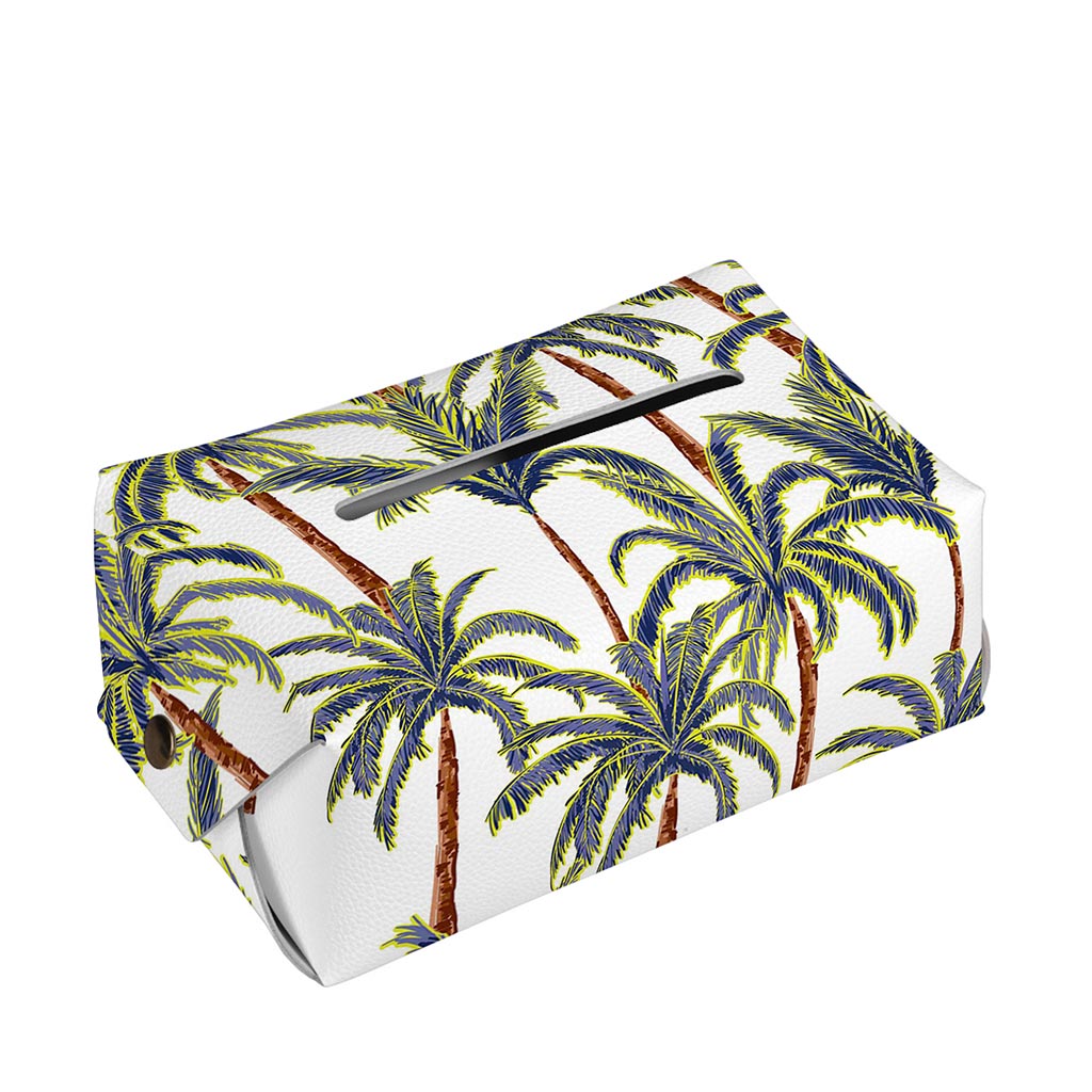 Vintage Palm Tree Beach Pattern Print Rectangle Tissue Box Cover