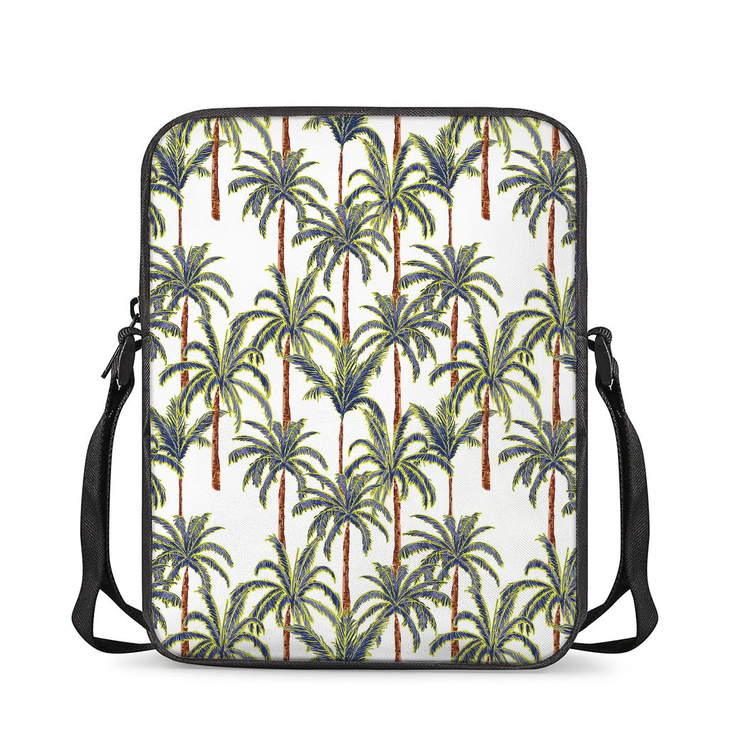 Vintage Palm Tree Beach Pattern Print Rectangular Crossbody Bag