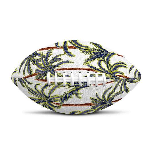 Vintage Palm Tree Beach Pattern Print Rugby Ball