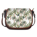 Vintage Palm Tree Beach Pattern Print Saddle Bag