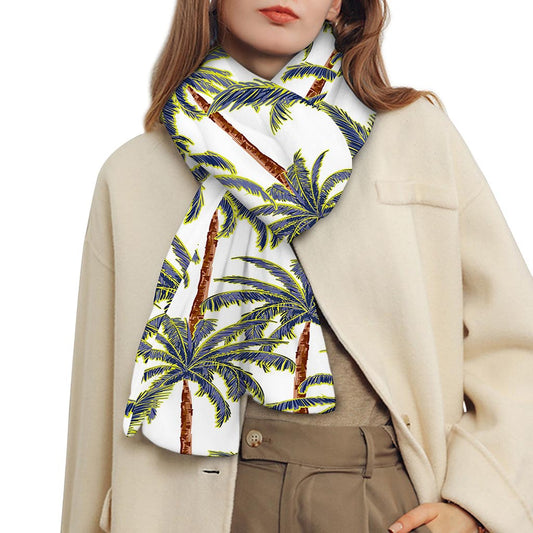 Vintage Palm Tree Beach Pattern Print Scarf