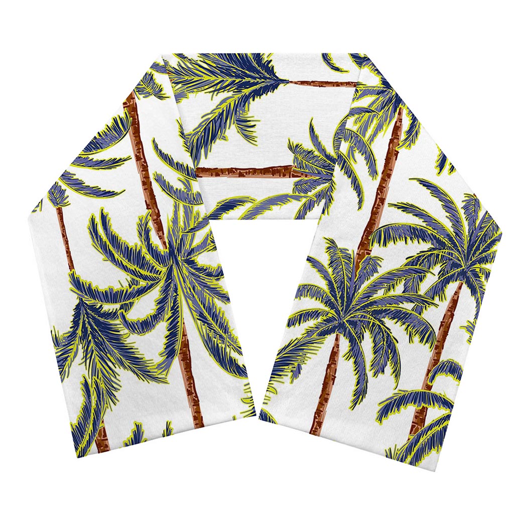 Vintage Palm Tree Beach Pattern Print Scarf