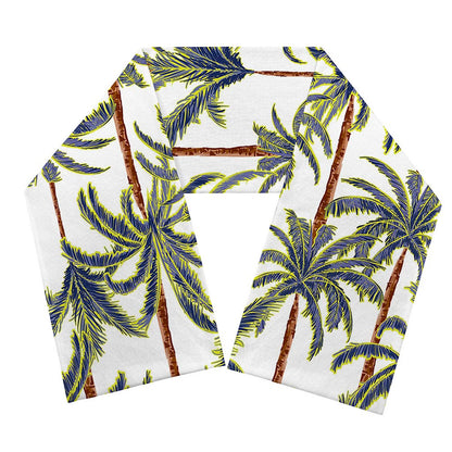 Vintage Palm Tree Beach Pattern Print Scarf