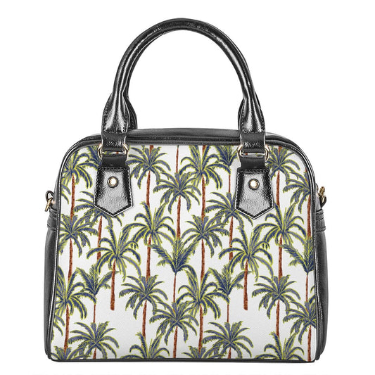 Vintage Palm Tree Beach Pattern Print Shoulder Handbag