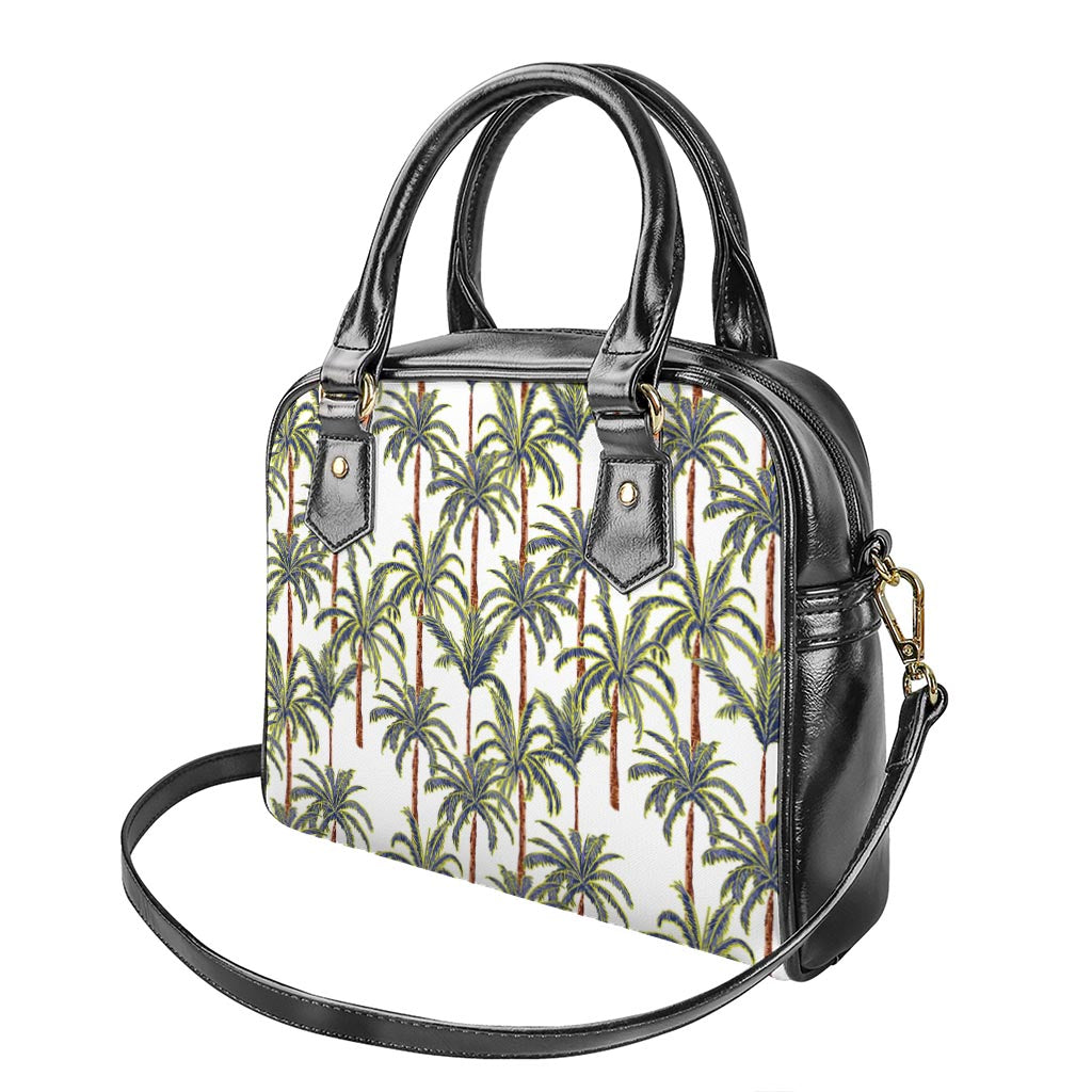 Vintage Palm Tree Beach Pattern Print Shoulder Handbag