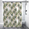 Vintage Palm Tree Beach Pattern Print Shower Curtain