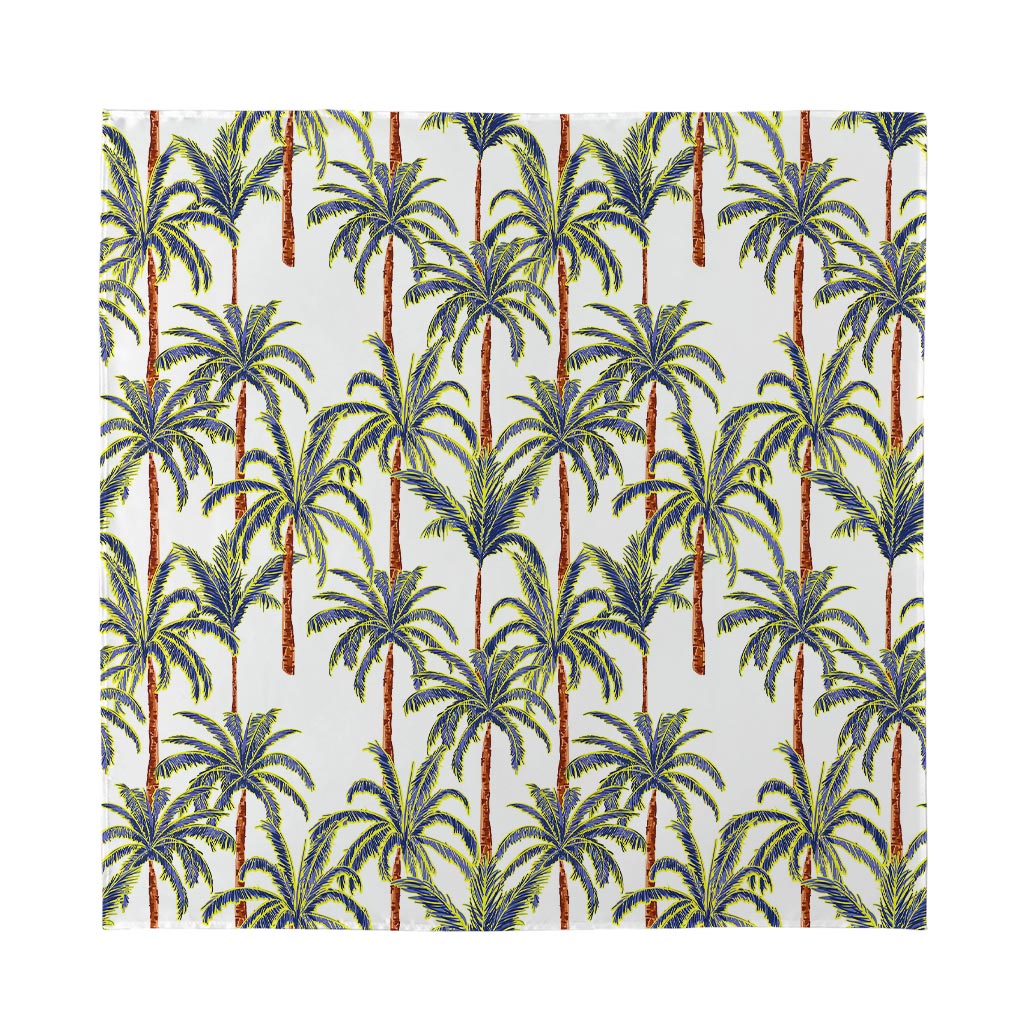 Vintage Palm Tree Beach Pattern Print Silk Bandana