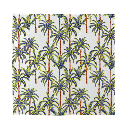 Vintage Palm Tree Beach Pattern Print Silk Bandana