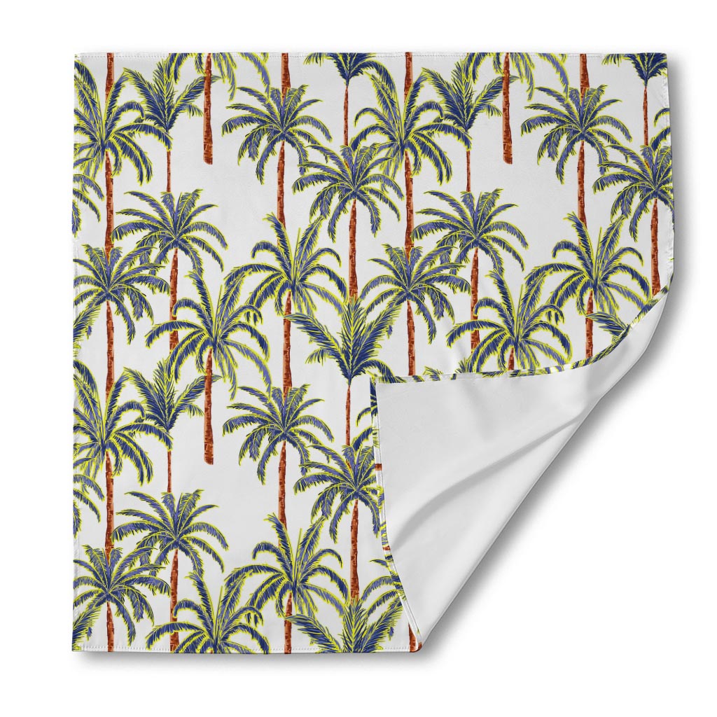 Vintage Palm Tree Beach Pattern Print Silk Bandana