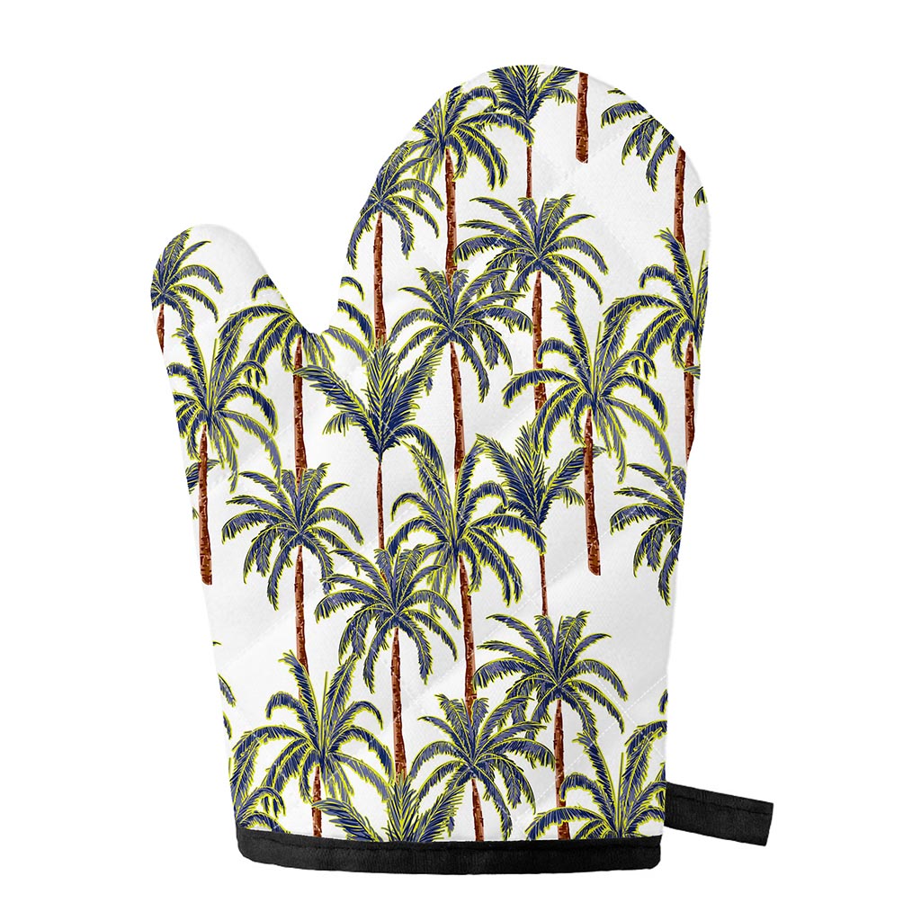 Vintage Palm Tree Beach Pattern Print Single Oven Mitt