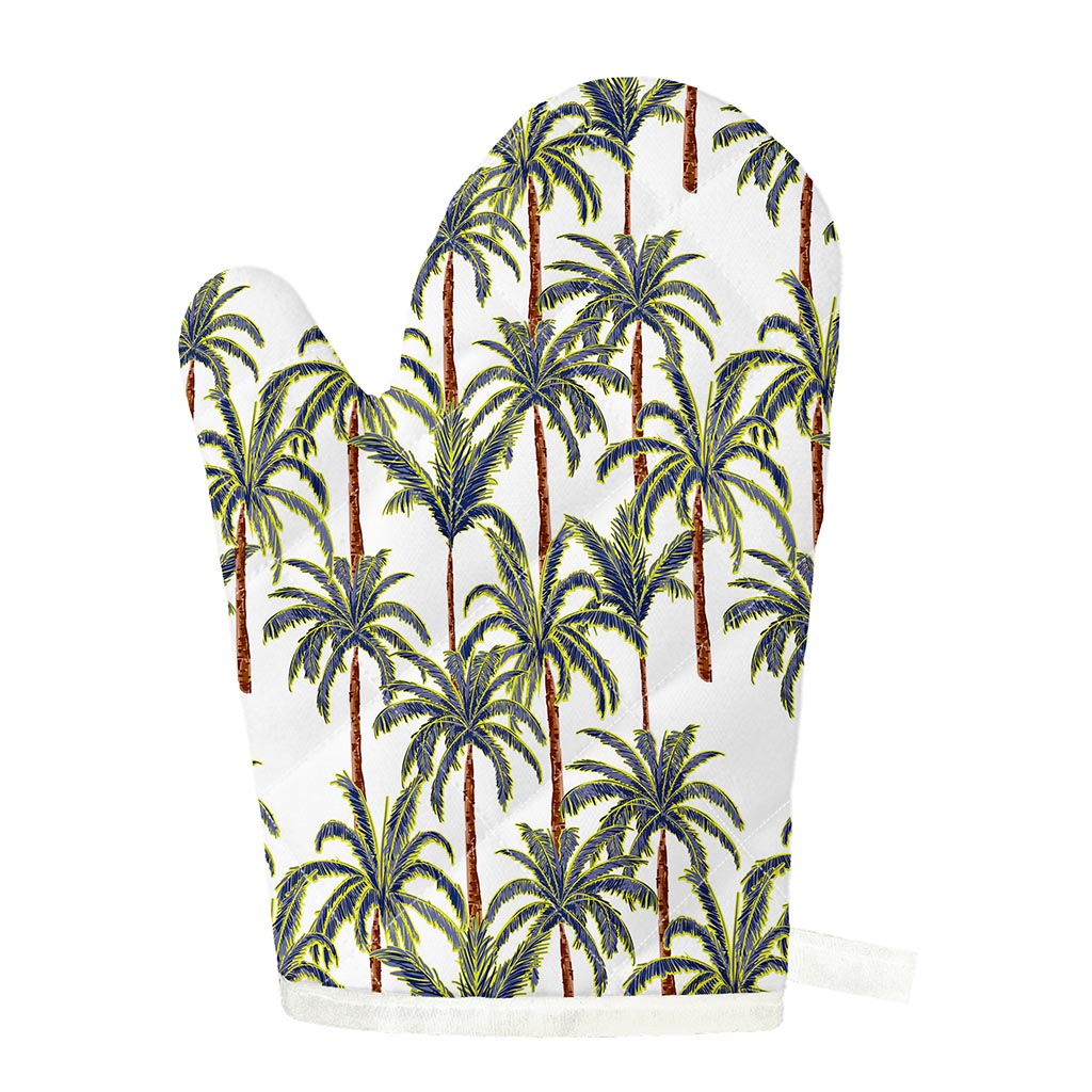 Vintage Palm Tree Beach Pattern Print Single Oven Mitt
