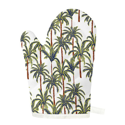 Vintage Palm Tree Beach Pattern Print Single Oven Mitt