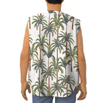 Vintage Palm Tree Beach Pattern Print Sleeveless Baseball Jersey