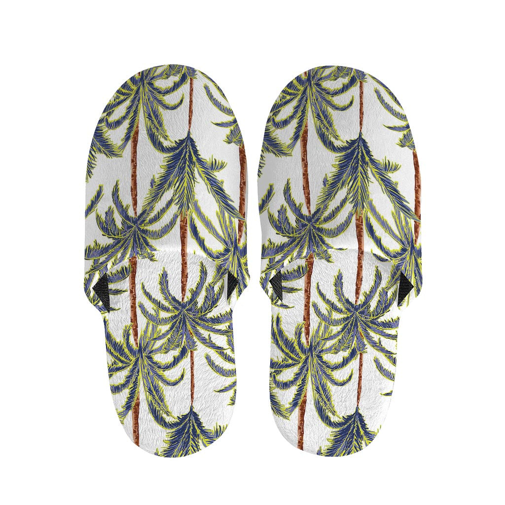 Vintage Palm Tree Beach Pattern Print Slippers