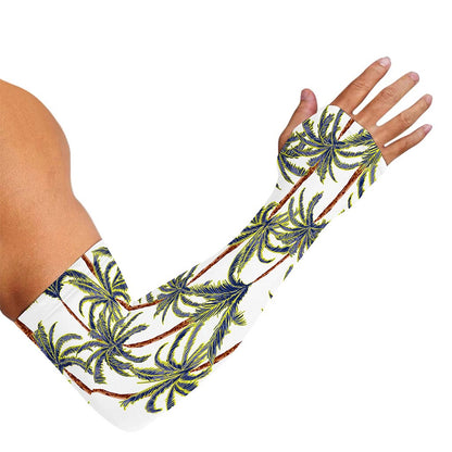 Vintage Palm Tree Beach Pattern Print Sun Protection Arm Sleeves