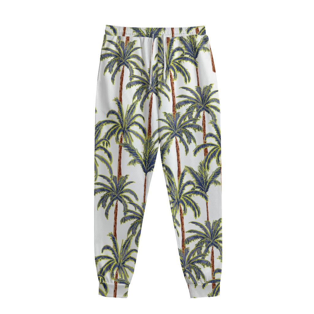 Vintage Palm Tree Beach Pattern Print Sweatpants
