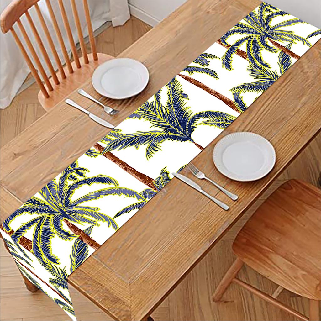 Vintage Palm Tree Beach Pattern Print Table Runner