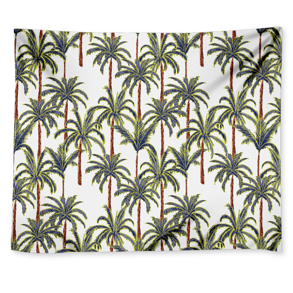 Vintage Palm Tree Beach Pattern Print Tapestry
