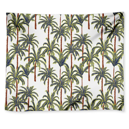 Vintage Palm Tree Beach Pattern Print Tapestry