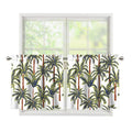 Vintage Palm Tree Beach Pattern Print Tier Curtains
