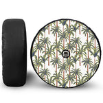 Vintage Palm Tree Beach Pattern Print Tire Cover With Camera Hole
