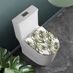Vintage Palm Tree Beach Pattern Print Toilet Lid Cover