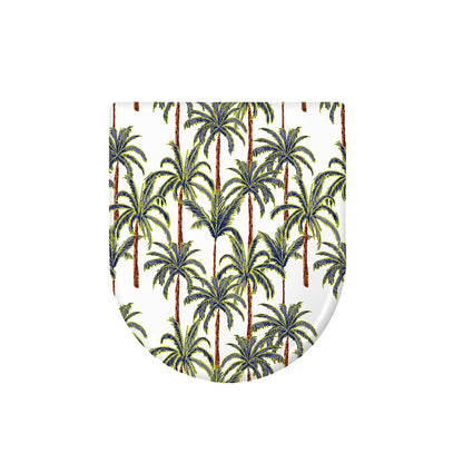 Vintage Palm Tree Beach Pattern Print Toilet Lid Cover