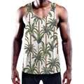 Vintage Palm Tree Beach Pattern Print Men's Workout Tank Top