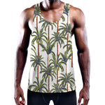 Vintage Palm Tree Beach Pattern Print Training Tank Top