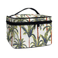 Vintage Palm Tree Beach Pattern Print Travel Makeup Bag