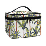 Vintage Palm Tree Beach Pattern Print Travel Makeup Bag