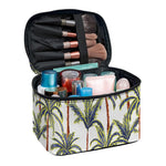 Vintage Palm Tree Beach Pattern Print Travel Makeup Bag