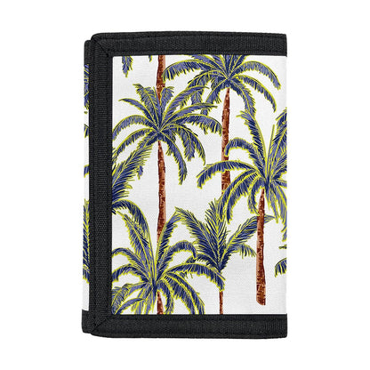 Vintage Palm Tree Beach Pattern Print Trifold Wallet