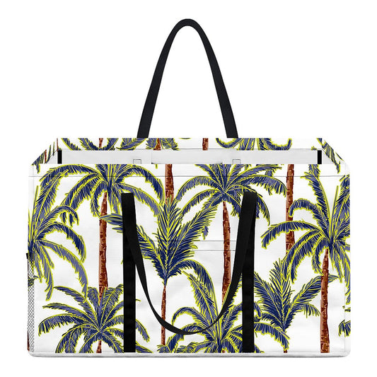 Vintage Palm Tree Beach Pattern Print Utility Tote Bag