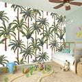 Vintage Palm Tree Beach Pattern Print Wall Sticker