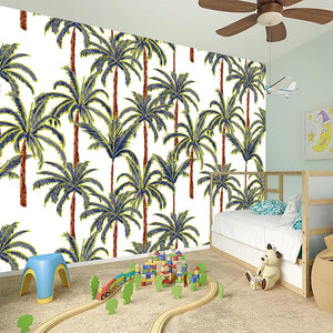 Vintage Palm Tree Beach Pattern Print Wall Sticker
