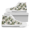 Vintage Palm Tree Beach Pattern Print White High Top Sneakers