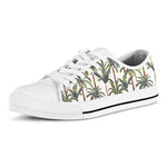 Vintage Palm Tree Beach Pattern Print White Low Top Sneakers