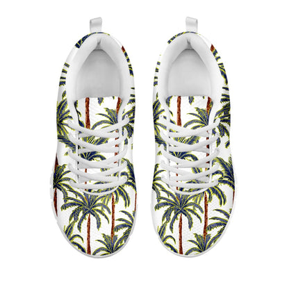 Vintage Palm Tree Beach Pattern Print White Running Shoes