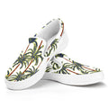Vintage Palm Tree Beach Pattern Print White Slip On Sneakers