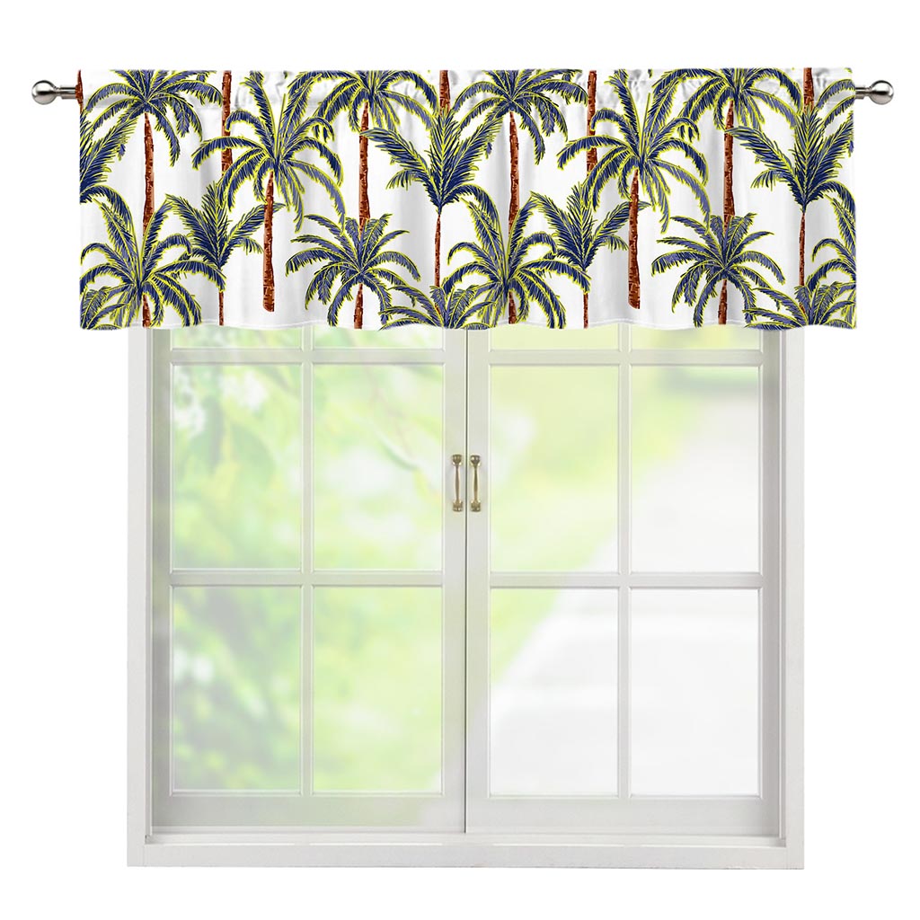 Vintage Palm Tree Beach Pattern Print Window Valance