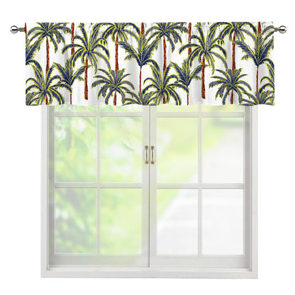 Vintage Palm Tree Beach Pattern Print Window Valance