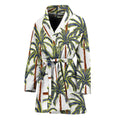 Vintage Palm Tree Beach Pattern Print Women's Bathrobe