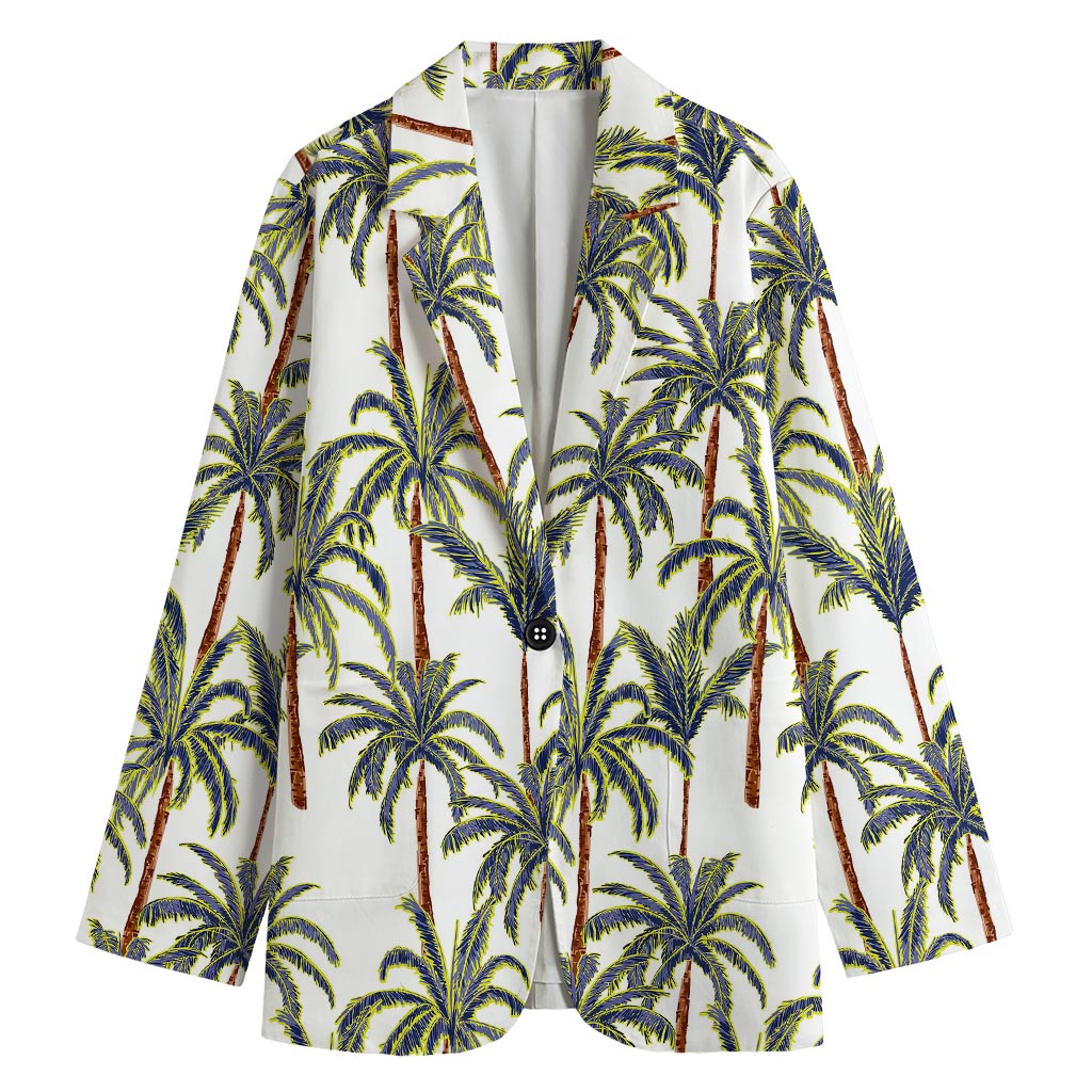 Vintage Palm Tree Beach Pattern Print Women's Blazer